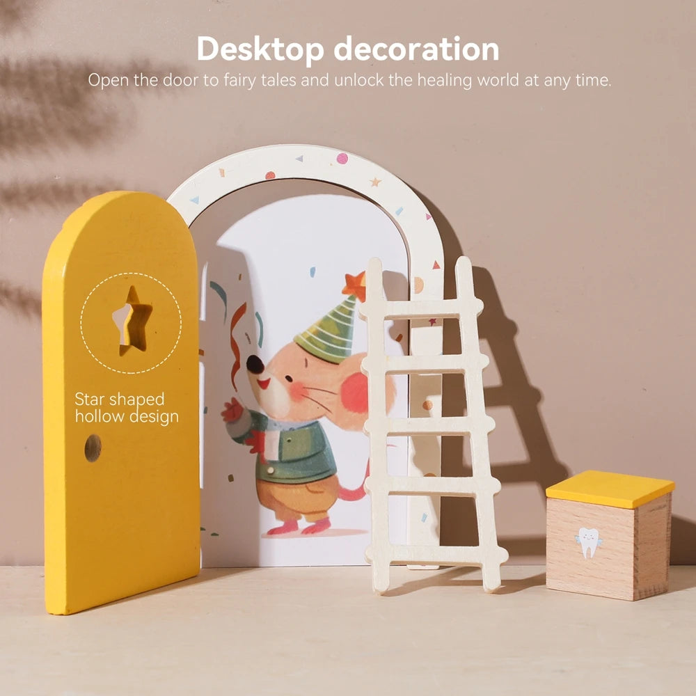 Porte Fée Miniature en Bois & Boîte à Dent de Lait – Décoration Chambre Enfant Cadeau Naissance
