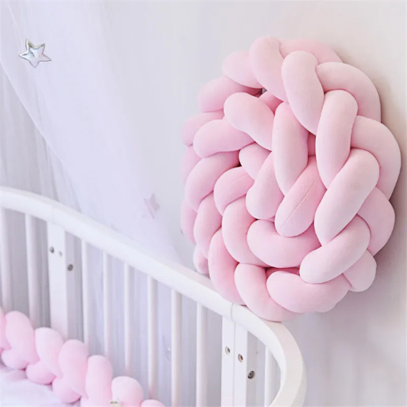 Tour de Lit Bébé Tressé Nœuds – Pare-Chocs Berceau Lavable 1M 2M 3M 4M