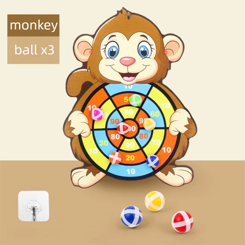 Jeu de Fléchettes Enfant Balle Collante Animal – Cible Montessori Intérieur 3-7 Ans