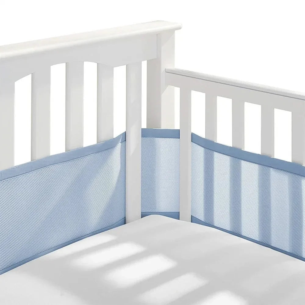 Tour de Lit Respirant Bébé — Mesh 4 Panneaux Protection Barreaux Anti-Étouffement
