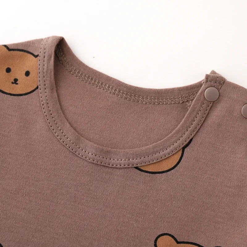 Pyjama Bébé 2 Pièces Coton — Haut Manches Longues & Pantalon, Unisexe Automne Hiver 3M-3 Ans