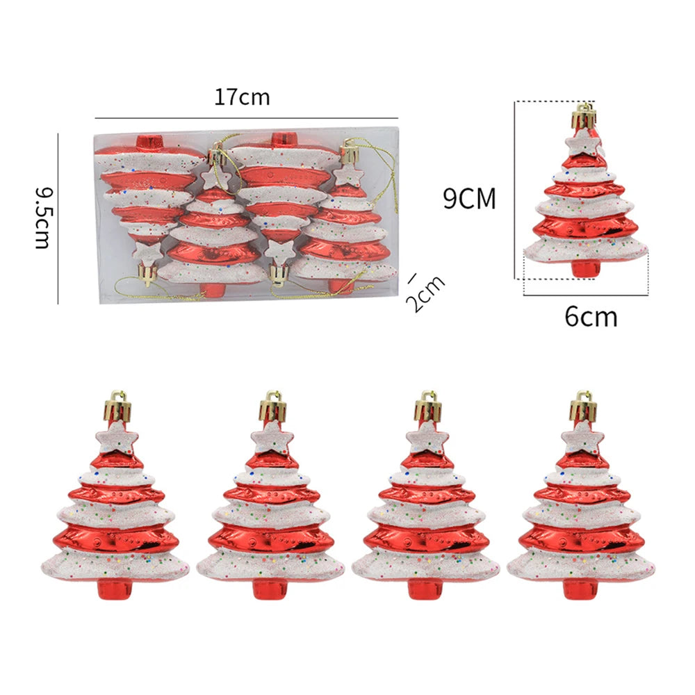 Canne de Bonbon & Pomme de Pin Rouge Or – Décoration Sapin Noël 2025 Tendance, Ornement Suspendu