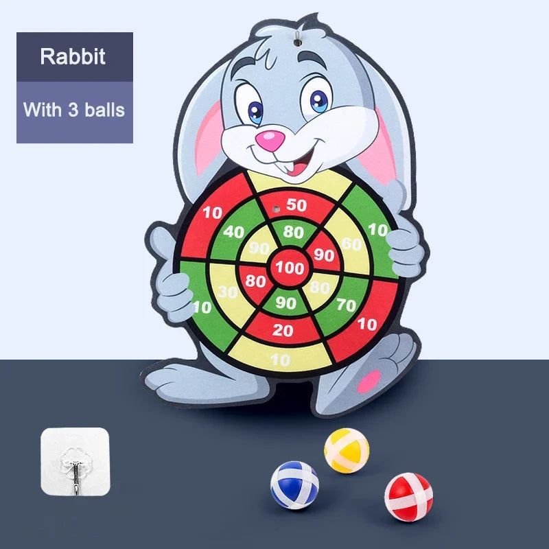 Jeu de Fléchettes Enfant Balle Collante Animal – Cible Montessori Intérieur 3-7 Ans
