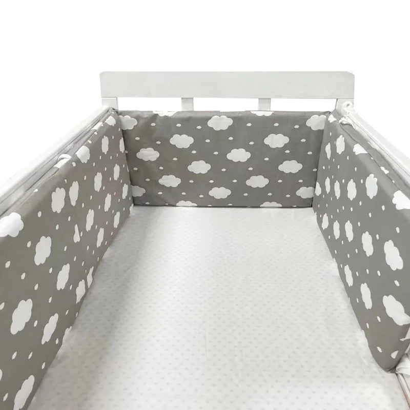 Tour de Lit Bébé Coton Épais 1 Pièce — Coussin Protège Barreaux Lavable | 24 Coloris Fille & Garçon