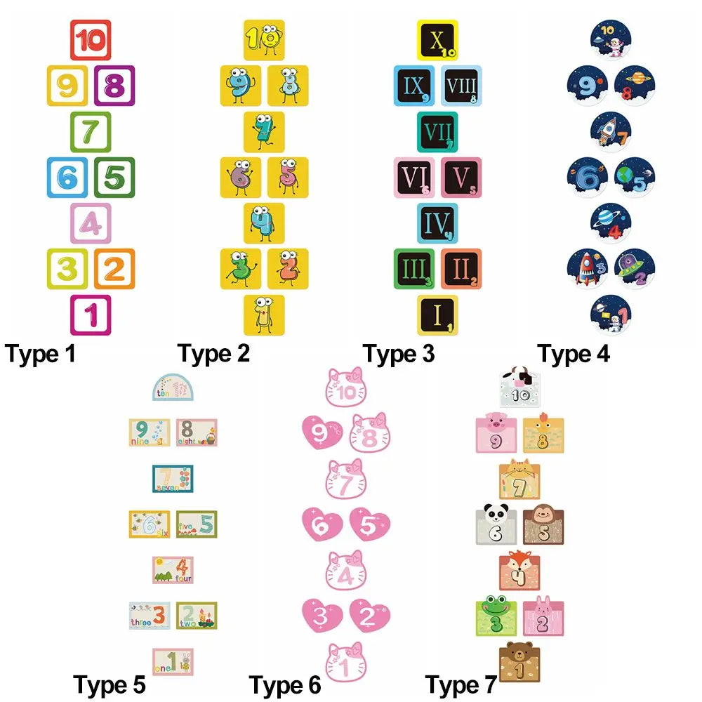 Sticker Sol Jeu de Marelle Chiffres – Autocollant PVC Éducatif Chambre Bébé Maternelle, Cadeau Parent-Enfant