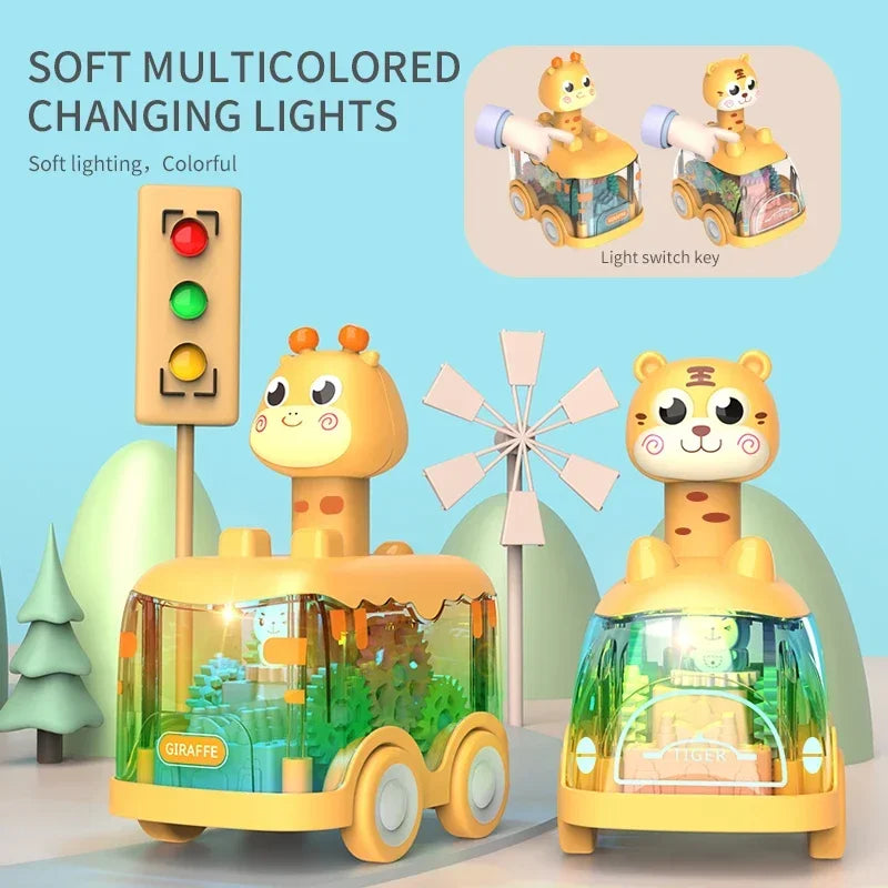 Voiture jouet bébé sans pile – Press & Go lumineuse 1 à 5 ans