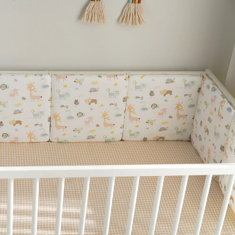 Barrière de lit enfant anti-chute — Coton Lavable Amovible 6 Pièces | Bleu, Beige, Blanc, Kaki