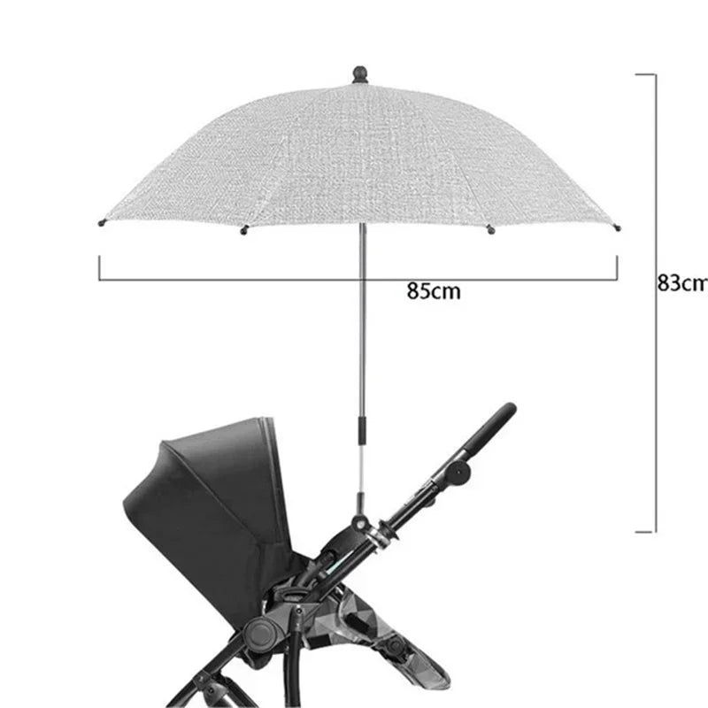 Ombrelle poussette universelle — Parapluie Pince Réglable Anti-UV & Pluie UPF50+ | Toutes Marques