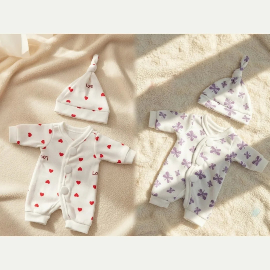 4 Styles Cutest Baby Romper Outfits for Size 8-9Inch Newborn Dolls Soft Touch Handmade High Quality Clothes With Hat