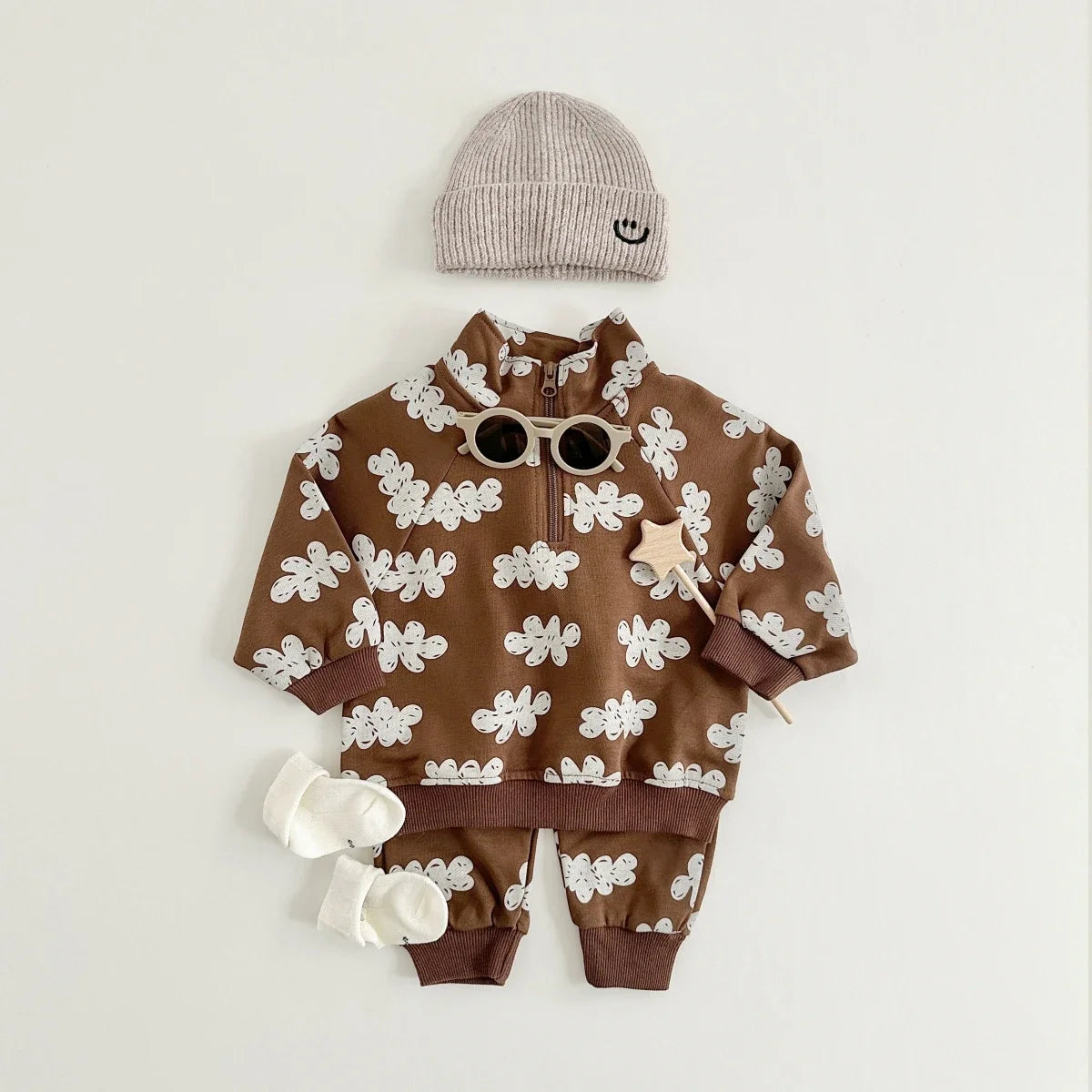 Ensemble Automne Bébé 2 Pièces — Sweatshirt Manches Longues & Jogging, Unisexe 9M-4 Ans
