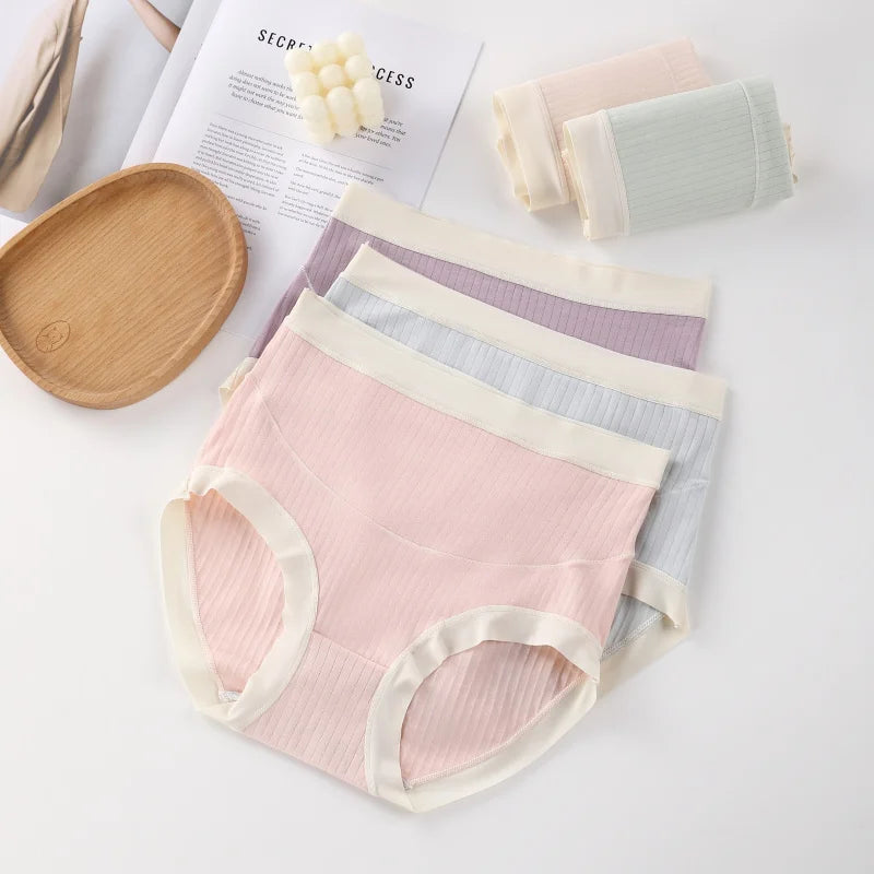 Lot de 3 Culottes Maternité Taille Haute — Coton & Élastane Respirant, Maintien Abdominal, M-XL