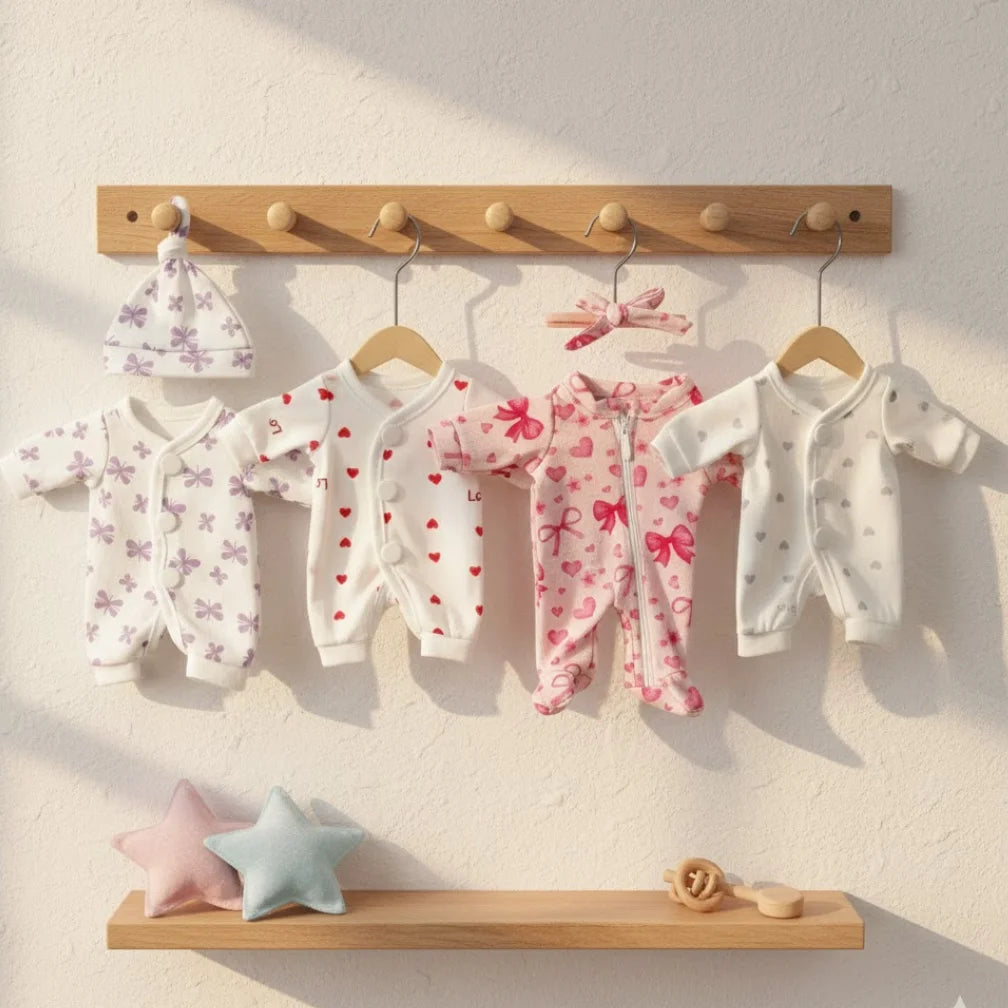 4 Styles Cutest Baby Romper Outfits for Size 8-9Inch Newborn Dolls Soft Touch Handmade High Quality Clothes With Hat