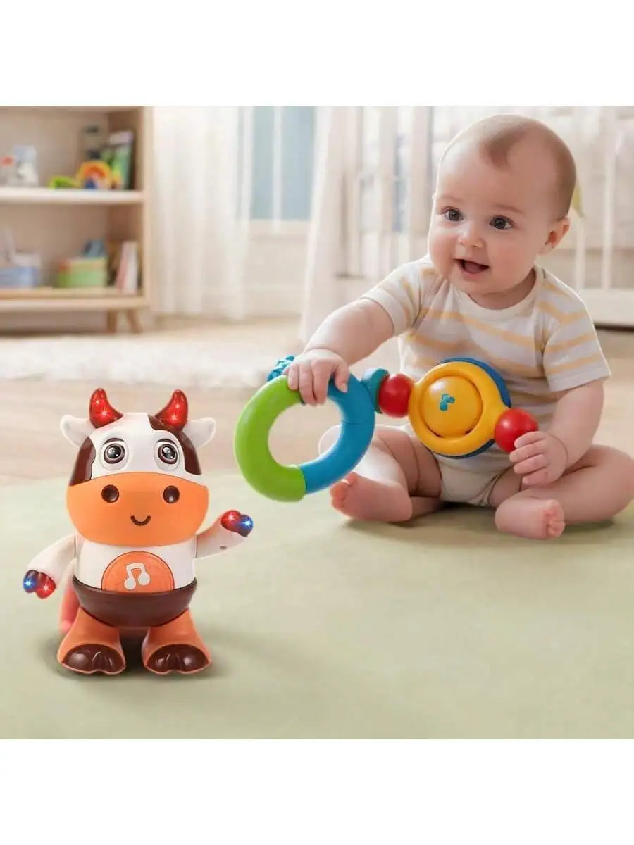 Vache Dansante Bébé – Peluche Musicale Électrique Chansons & Mouvements Interactifs 1-3 Ans