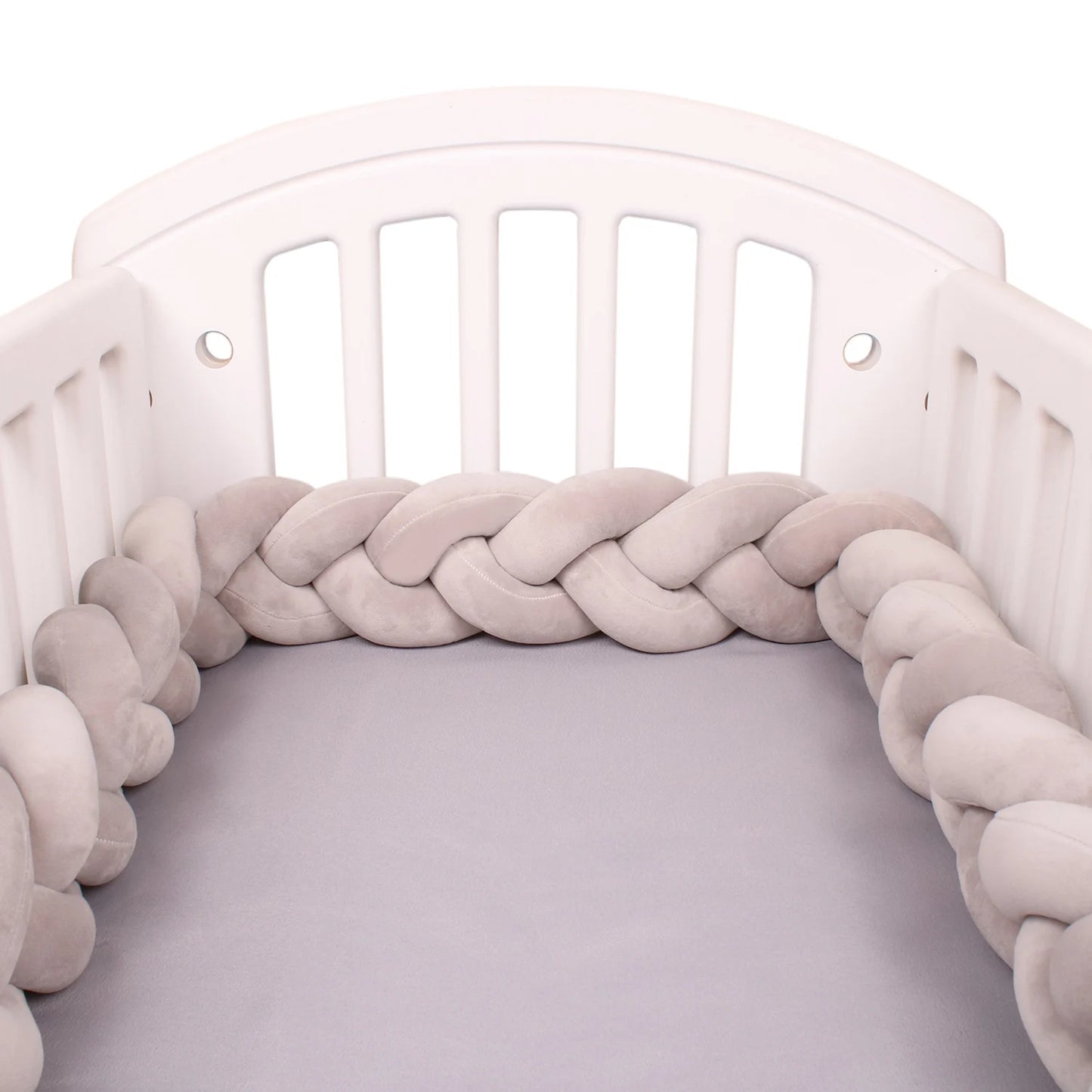 Bumper Lit Bébé Tressé Nœuds Rembourré – Tour de Lit Berceau Lavable 1M 2M 3M 4M