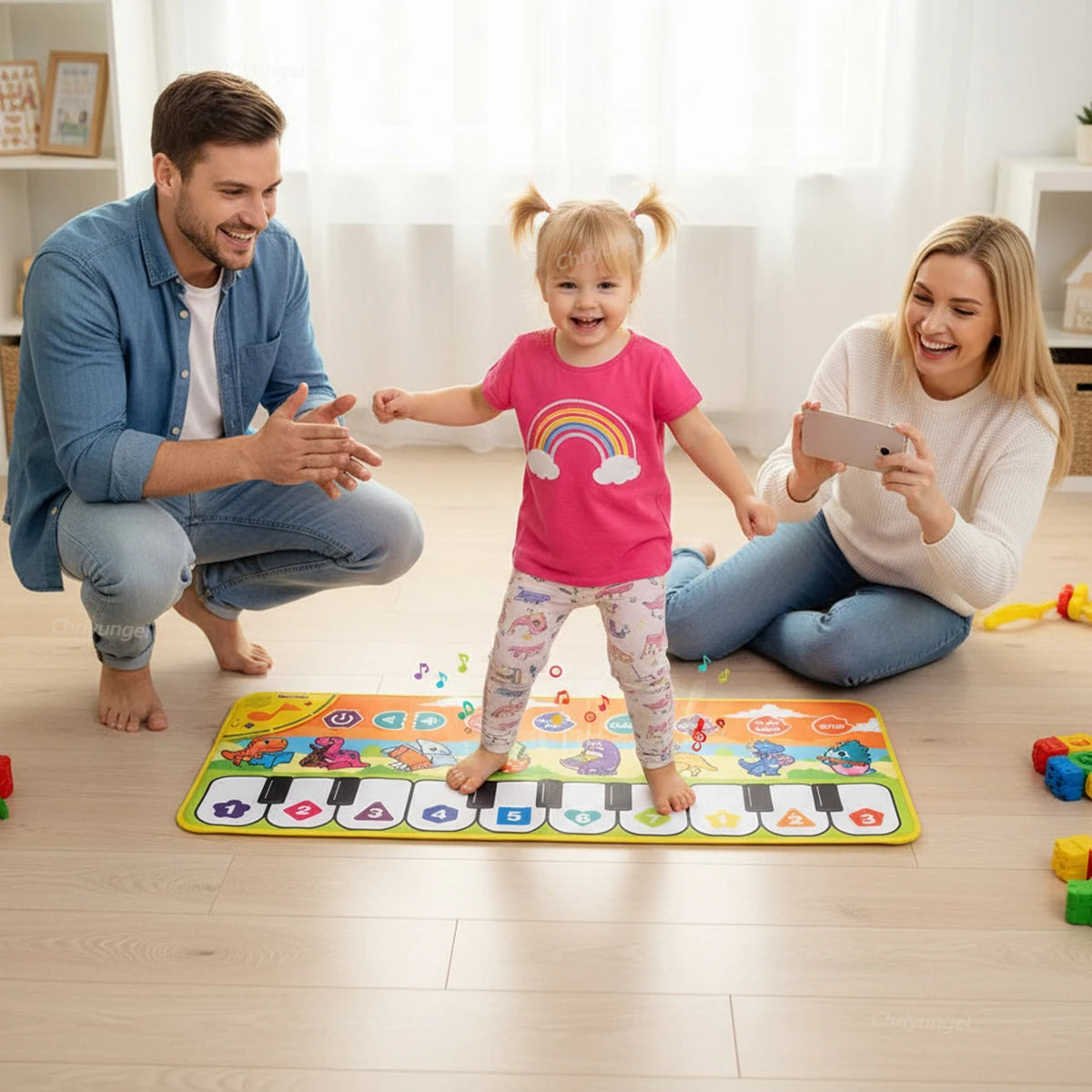 Tapis Piano Musical Enfant avec Chansons Démo 80x30cm – Clavier Danse & Apprentissage | Fille & Garçon