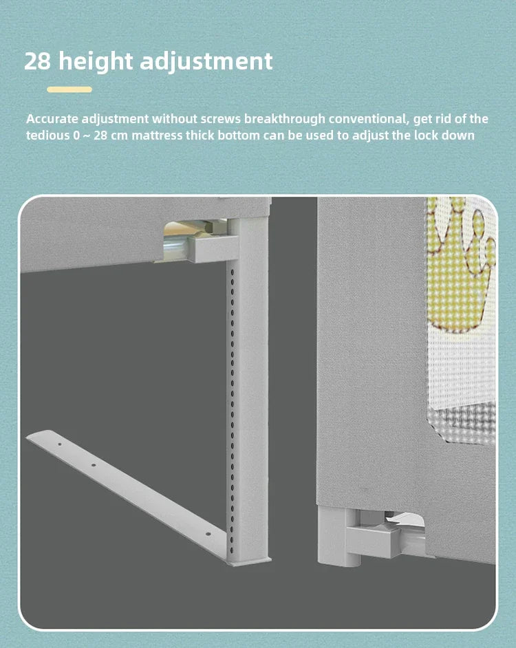 Barrière de Lit Anti-Chute Bébé & Enfant Réglable – Rail de Sécurité Lit 1.5M à 2.0M