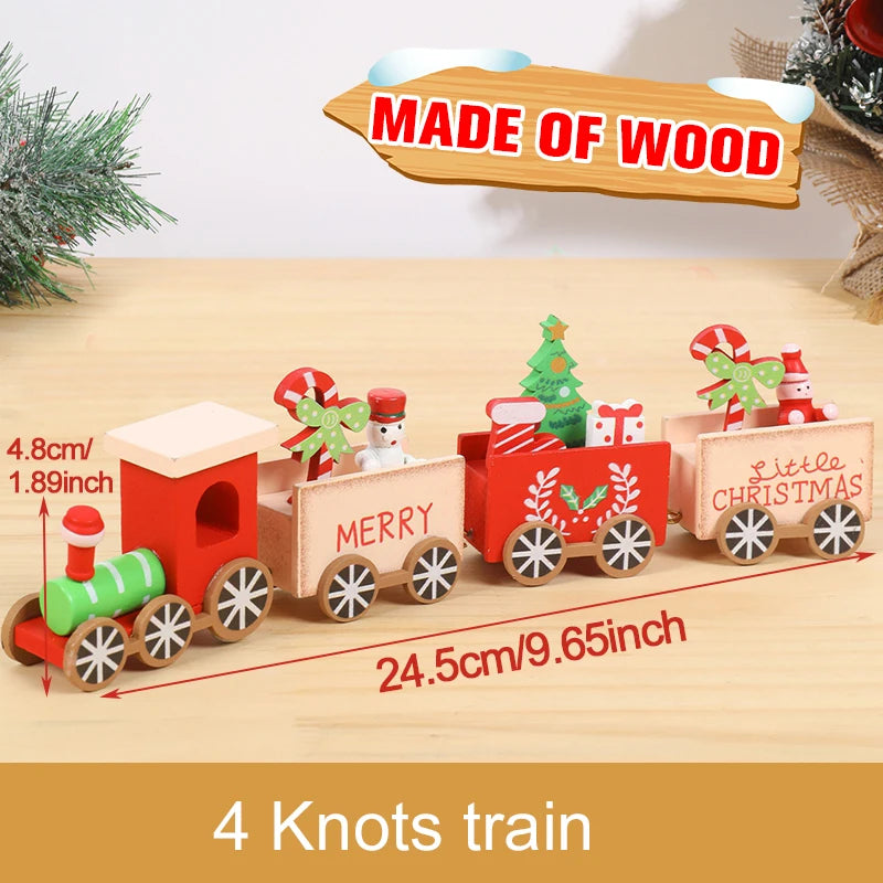 Train de Noël Miniature Bois – Décoration Sapin & Table Fêtes 2025, Cadeau Enfant Nouvel An 2026