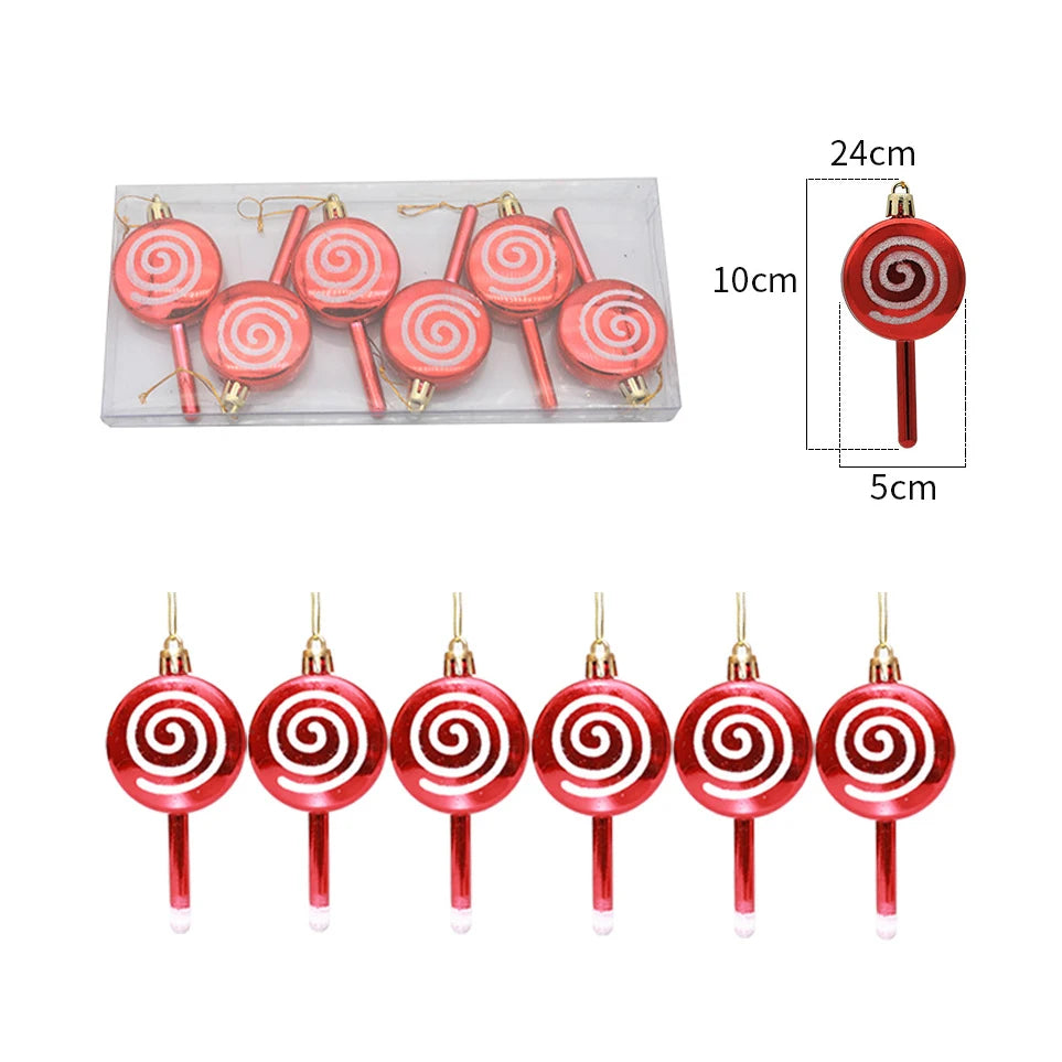 Canne de Bonbon & Pomme de Pin Rouge Or – Décoration Sapin Noël 2025 Tendance, Ornement Suspendu