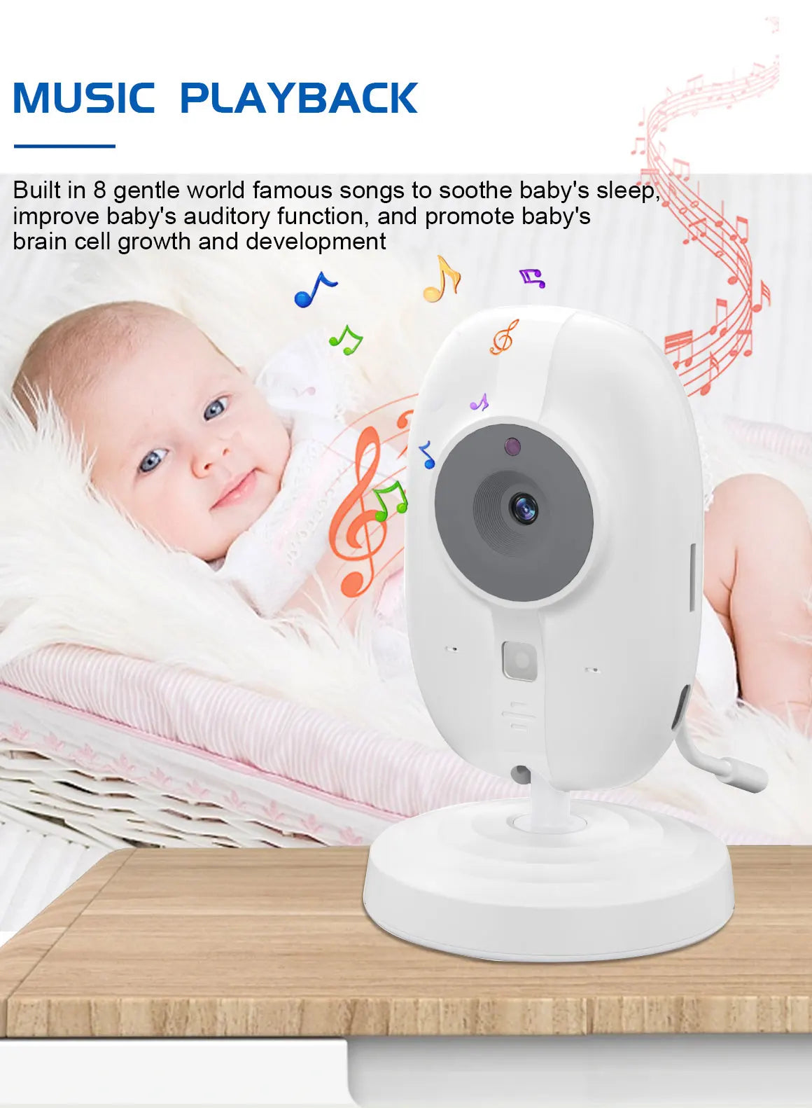 Babyphone Vidéo 3,5 Pouces – Vision Nocturne, Capteur Température, Audio Bidirectionnel 2,4G | Compact & Essentiel
