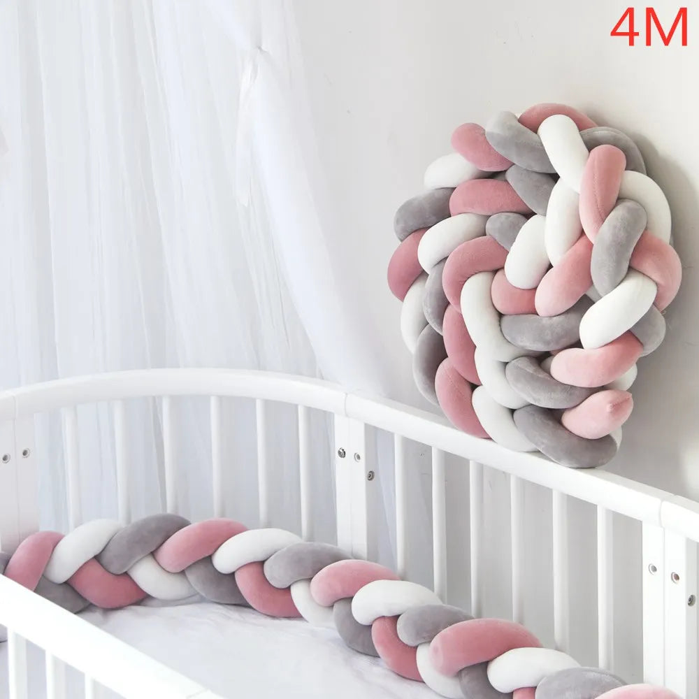 Tour de Lit Bébé Tressé Nœuds – Pare-Chocs Berceau Lavable 1M 2M 3M 4M