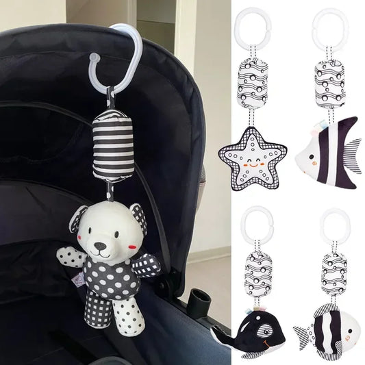 Jouet Poussette Bébé Suspendu Animal – Hochet Lit Siège Auto Éveil Sensoriel Nouveau-Né 0-12 Mois