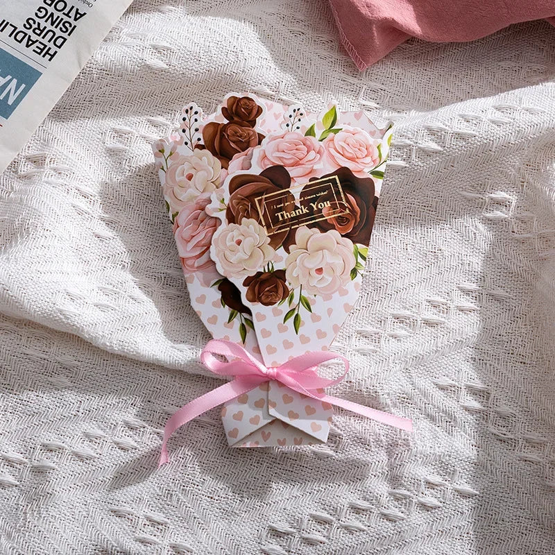 Carte de Vœux Fleurs 3D Bouquet Pliable – Anniversaire, Merci, Fête Maîtresse & Toutes Occasions