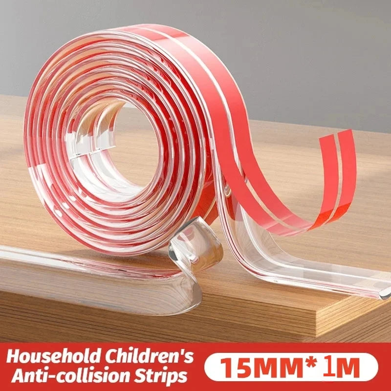 Protection angle transparent bébé — Bande PVC Auto-Adhésive | 8 Tailles 10-15mm, 1-5m