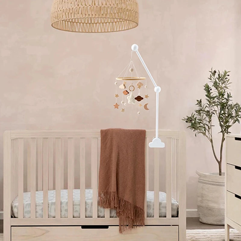 Mobile Hochet Bois & Feutre Forêt Bébé — Cloche Lit Animaux Cartoon & Support | 14 Modèles 0-12 Mois