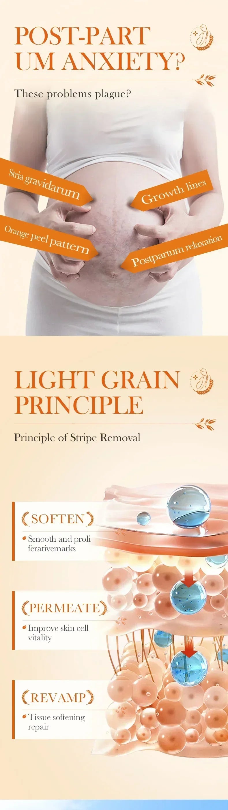 Crème Effacement Vergetures Rouges & Blanches – Anciennes & Récentes | Soin Grossesse & Post-Partum