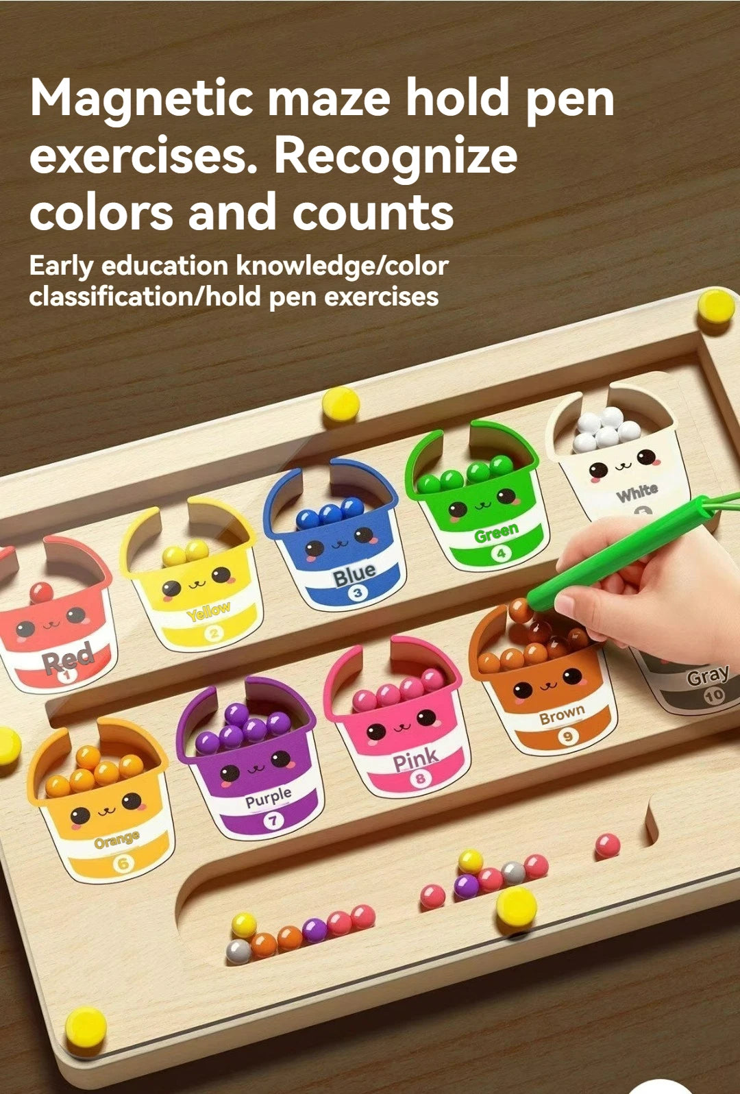 Labyrinthe Magnétique Balle Enfant – Concentration, Logique & Écriture | Puzzle Éducatif Dès 3 Ans | Taille M & L