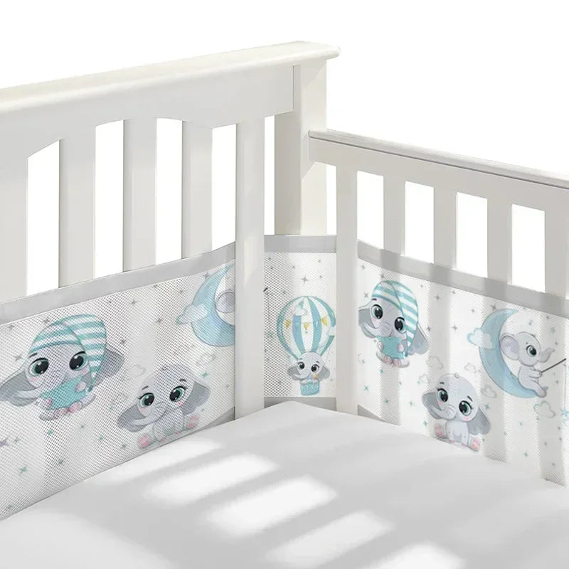 Tour de Lit Respirant Bébé — Mesh 4 Panneaux Protection Barreaux Anti-Étouffement