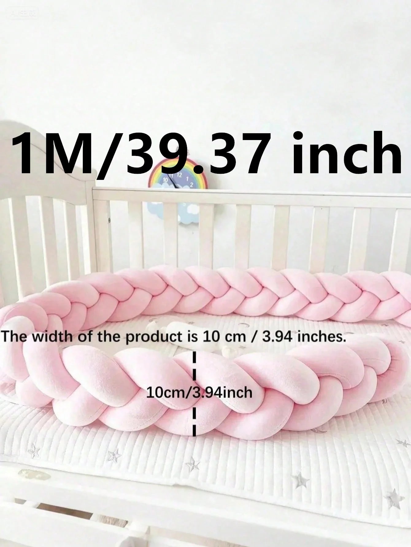 Tresse de lit bébé nœuds — Protection Douce Barreaux Coton | 1M 2M 3M 4M | 32 Coloris Fille & Garçon