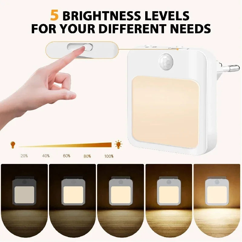 Veilleuse Prise Murale LED Capteur de Mouvement – Lampe Nuit Automatique Chambre Bébé & Enfant