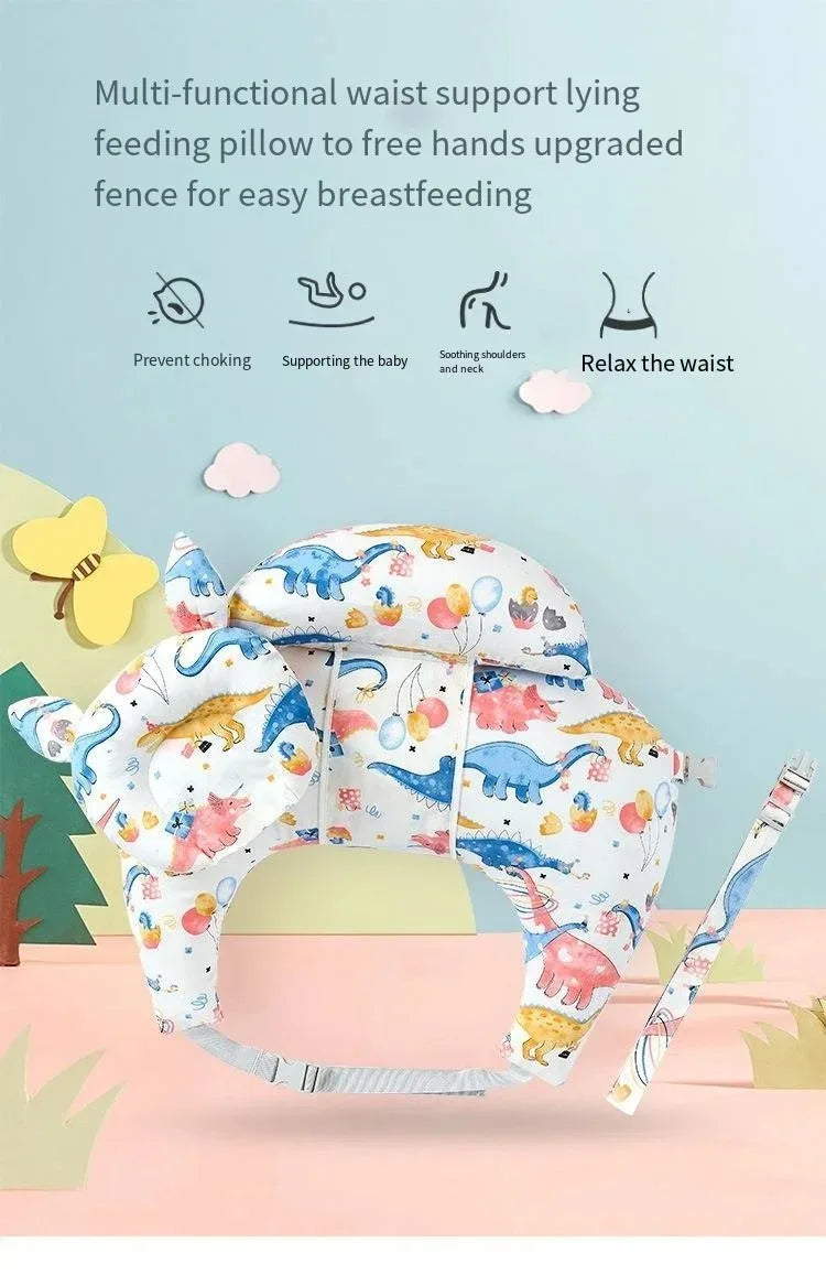 Coussin Bras Allaitement Motif Dinosaure & Animal – Housse Berceau Ergonomique Theraline | Maternité Haut de Gamme
