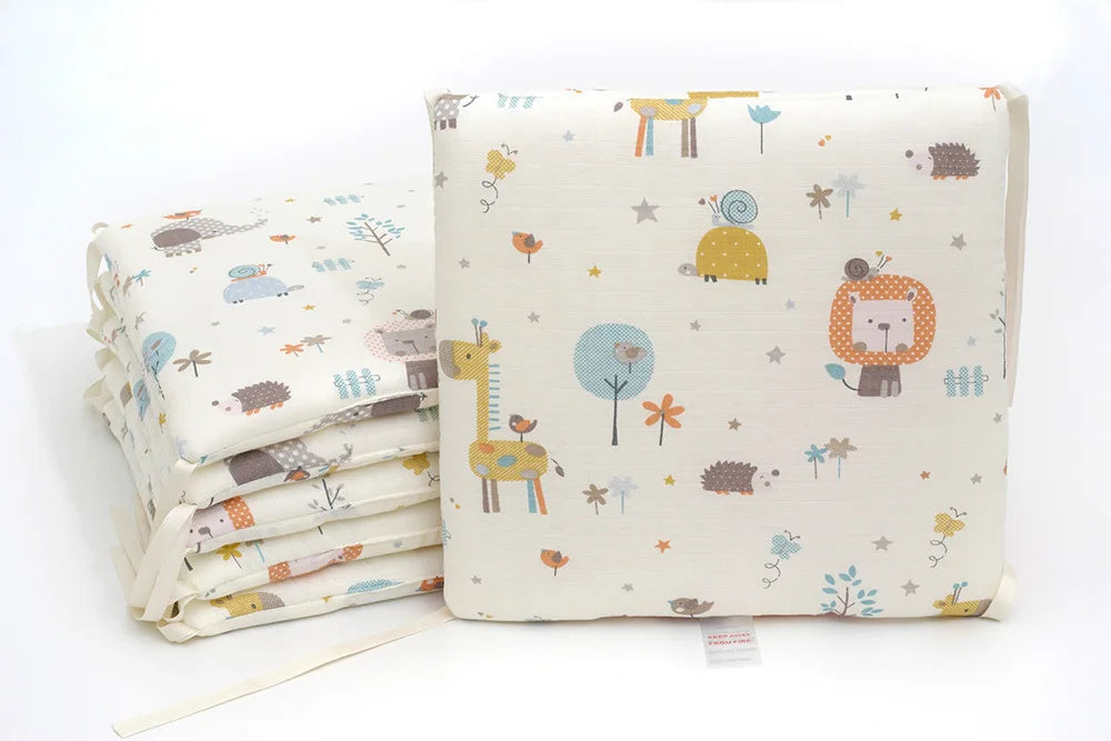 Barrière de lit enfant anti-chute — Coton Lavable Amovible 6 Pièces | Bleu, Beige, Blanc, Kaki