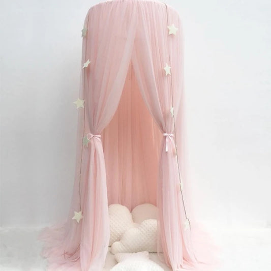 Ciel de lit bébé étoiles — Baldaquin Féerique Moustiquaire Tulle | Mixte Garçon & Fille Décoration Chambre
