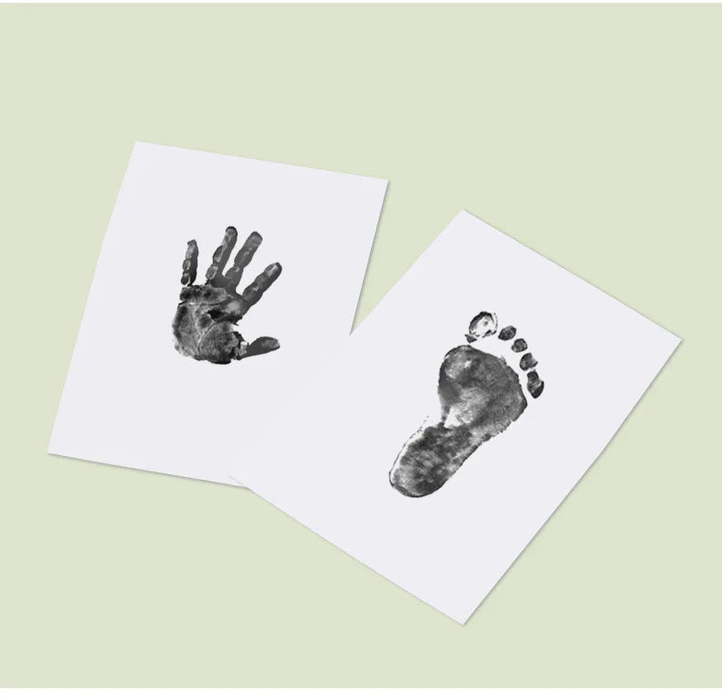 Kit Empreintes Bébé Premium – Cadre Photo 32x18cm + Tampon Encre | Souvenir Naissance 0-6 Mois