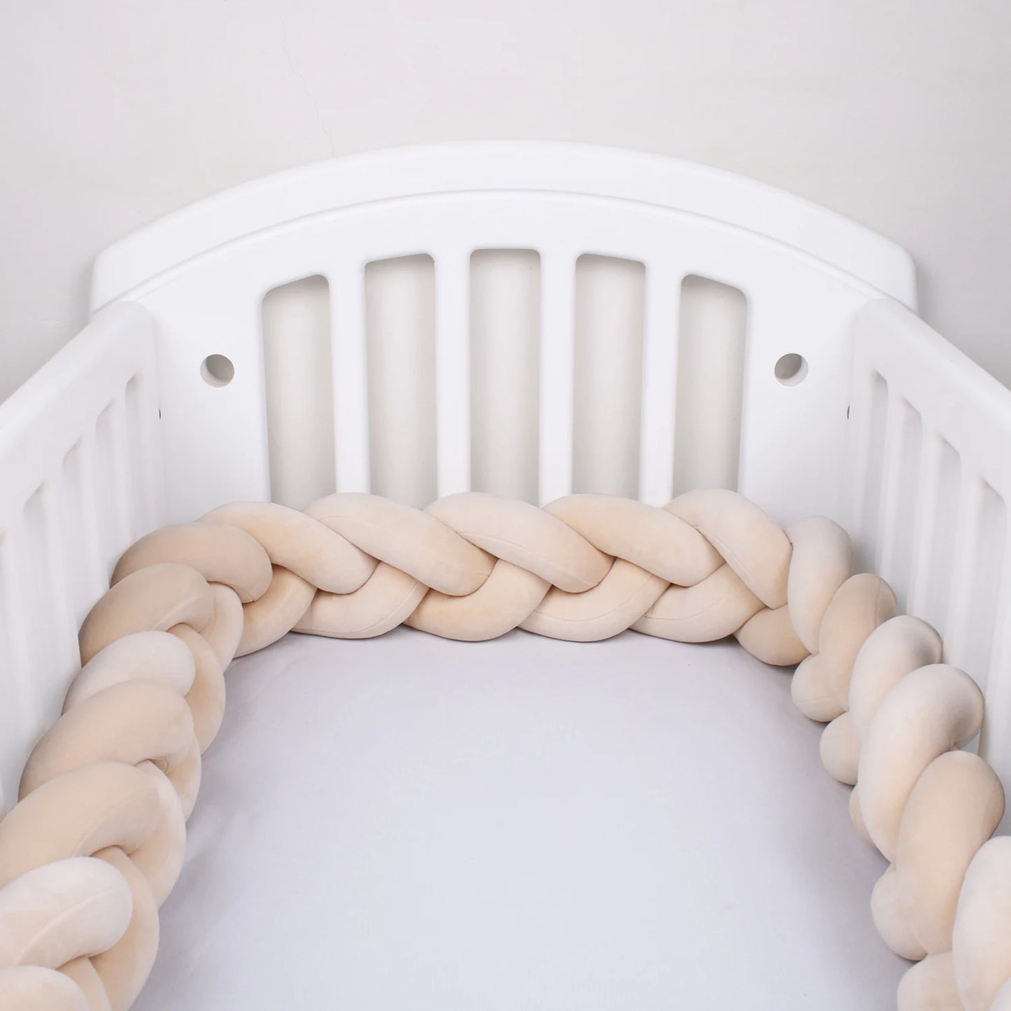 Bumper Lit Bébé Tressé Nœuds Rembourré – Tour de Lit Berceau Lavable 1M 2M 3M 4M