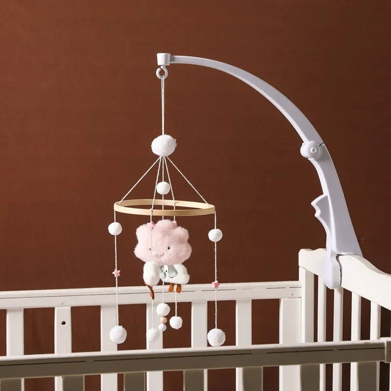Mobile Musical Bébé Bois Feutre Premium — Cloche Lit Animaux & Boîte à Musique | 3 Modèles