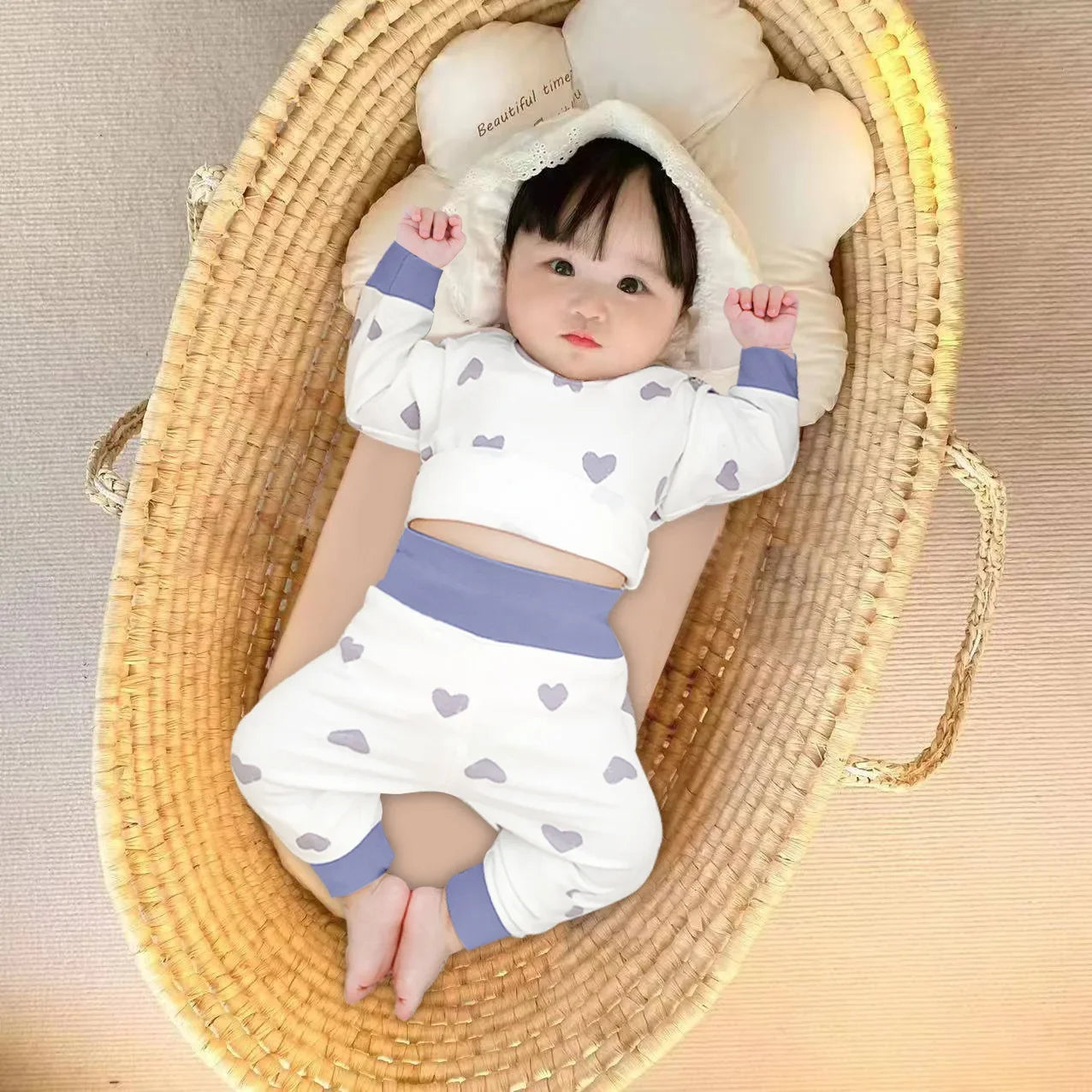Pyjama Bébé 2 Pièces Coton — Haut Manches Longues & Pantalon, Unisexe Automne Hiver 3M-3 Ans