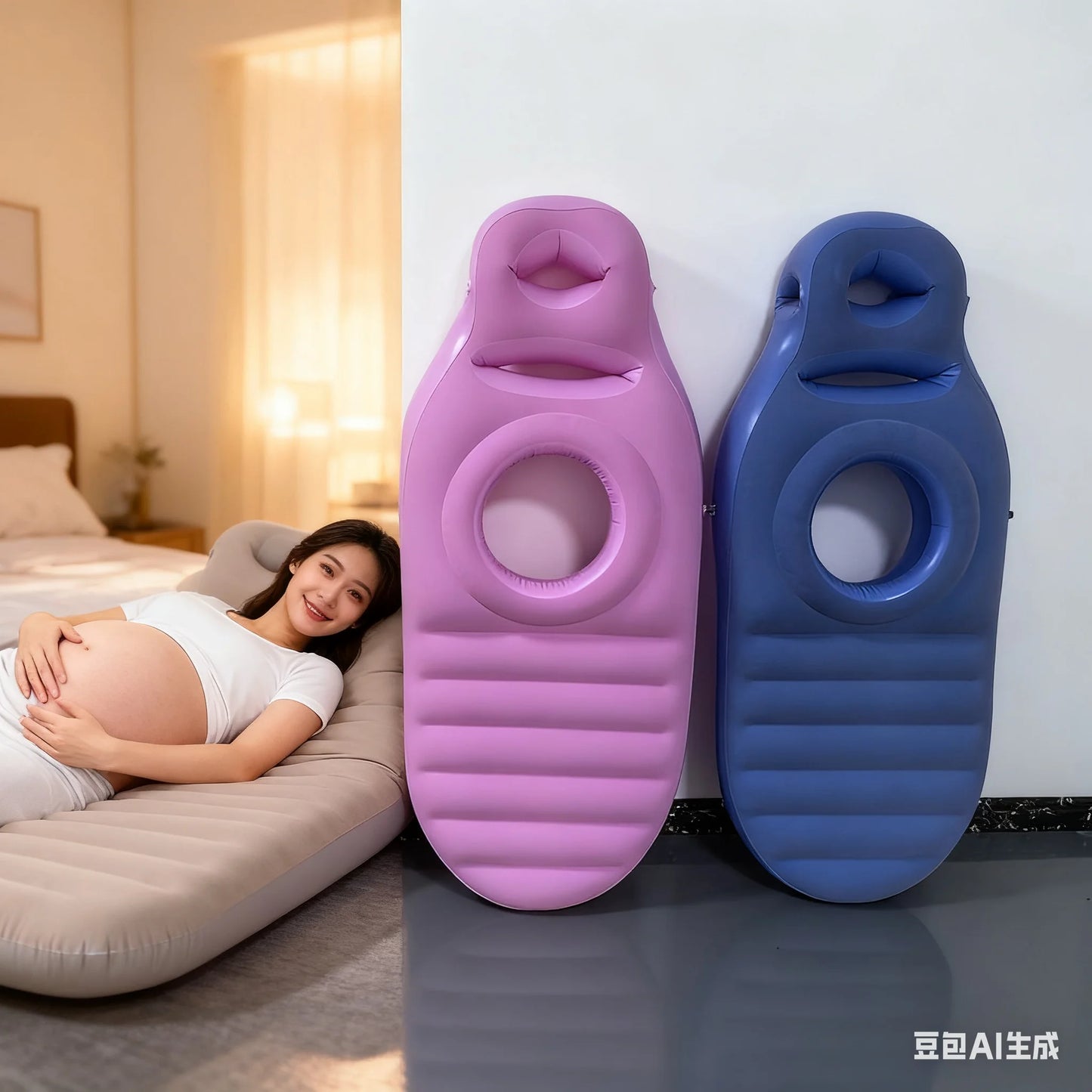 Oreiller Maternité Gonflable avec Trou pour Ventre – Matelas Grossesse Dormir sur le Ventre | Soulage Dos & Hanches
