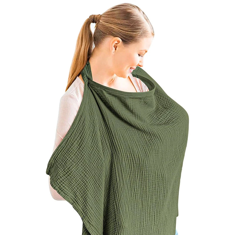 Cape d’allaitement mousseline respirante — Couverture Coton Douce & Discrète | Tablier Allaitement Bébé