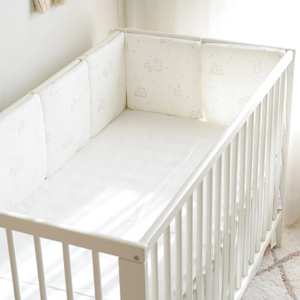 Barrière de lit enfant anti-chute — Coton Lavable Amovible 6 Pièces | Bleu, Beige, Blanc, Kaki