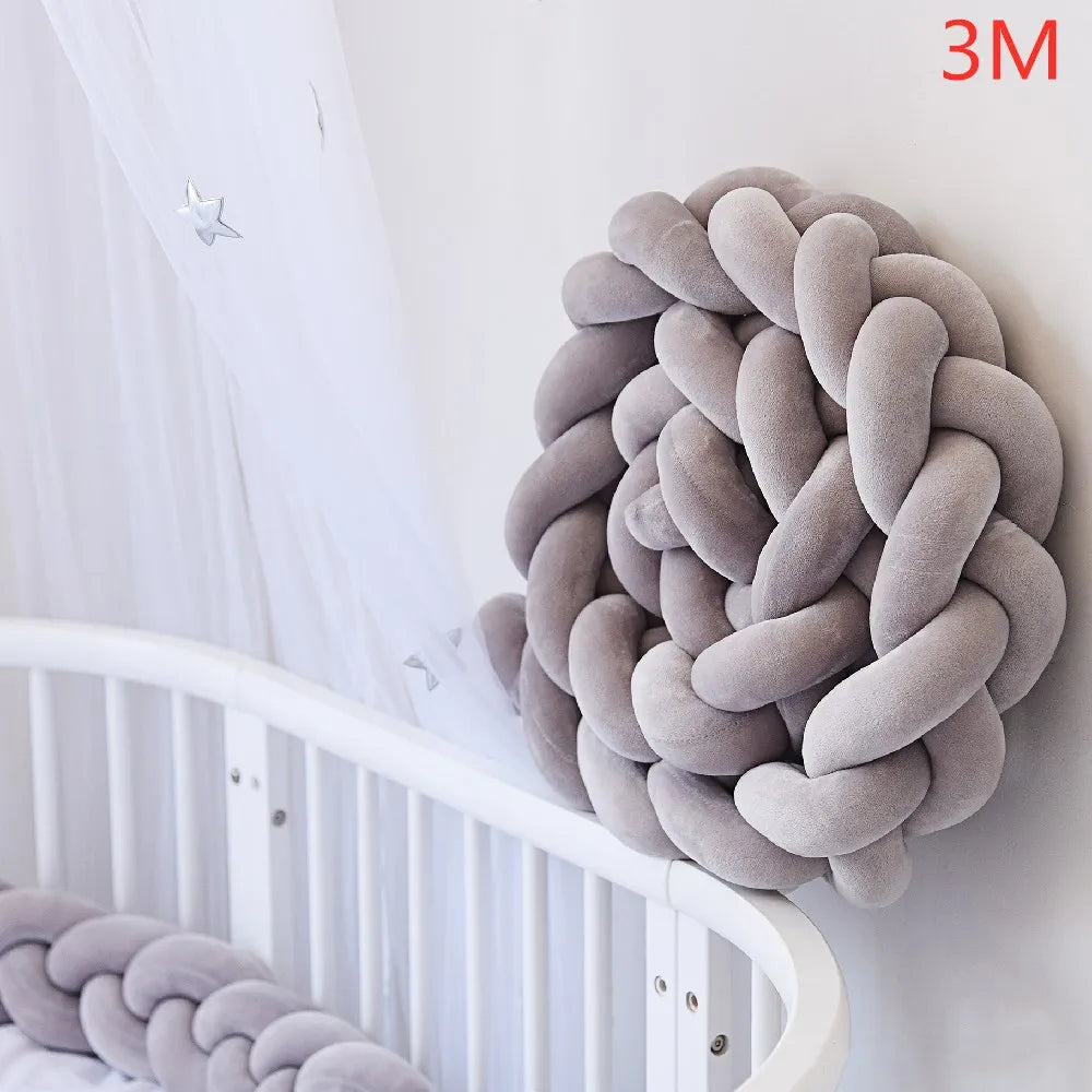 Tour de Lit Bébé Tressé Nœuds – Pare-Chocs Berceau Lavable 1M 2M 3M 4M