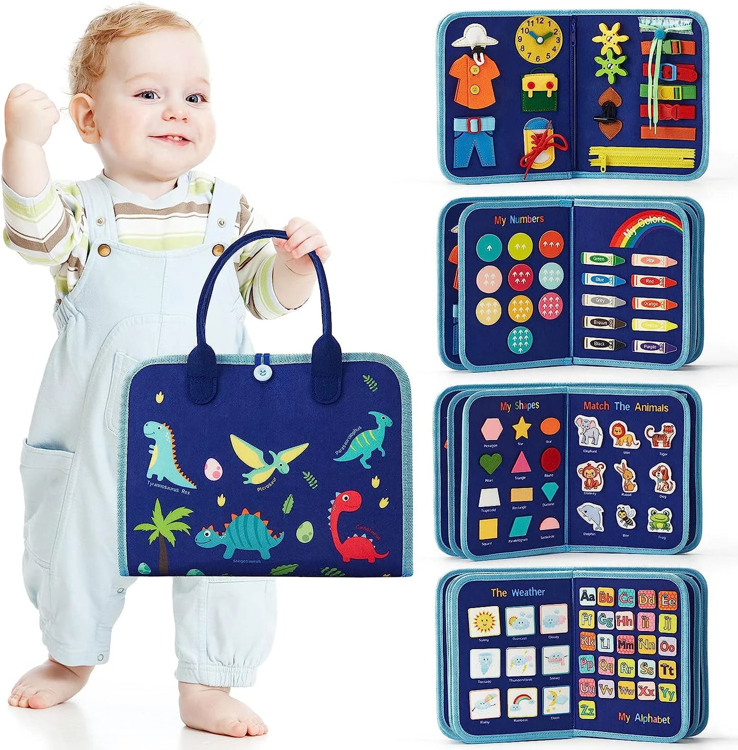 Busy Board Montessori Habillage – Cadre d'Habillage Autonomie Motricité Fine | Fille & Garçon 1-3 Ans