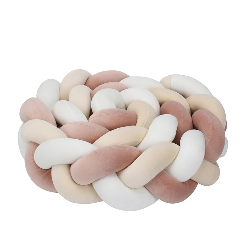 Bumper Lit Bébé Tressé Nœuds Rembourré – Tour de Lit Berceau Lavable 1M 2M 3M 4M