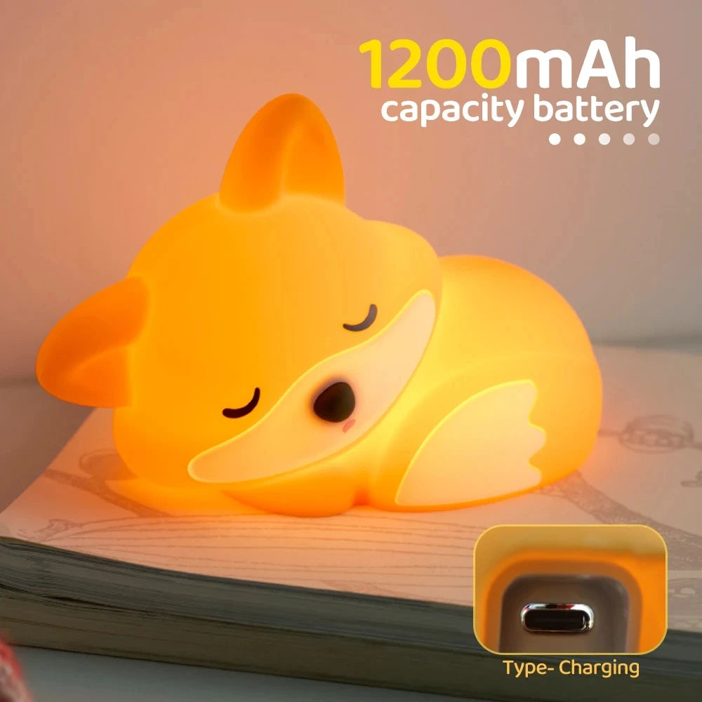 Veilleuse dragon & pingouin silicone — LED Tactile Rechargeable Dimmable | 5 Modèles | Chambre Bébé
