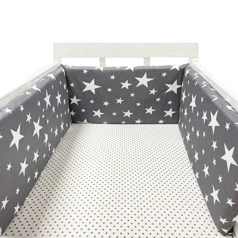 Tour de Lit Bébé Coton Épais 1 Pièce — Coussin Protège Barreaux Lavable | 24 Coloris Fille & Garçon