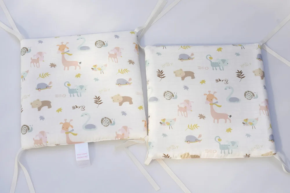 Barrière de lit enfant anti-chute — Coton Lavable Amovible 6 Pièces | Bleu, Beige, Blanc, Kaki