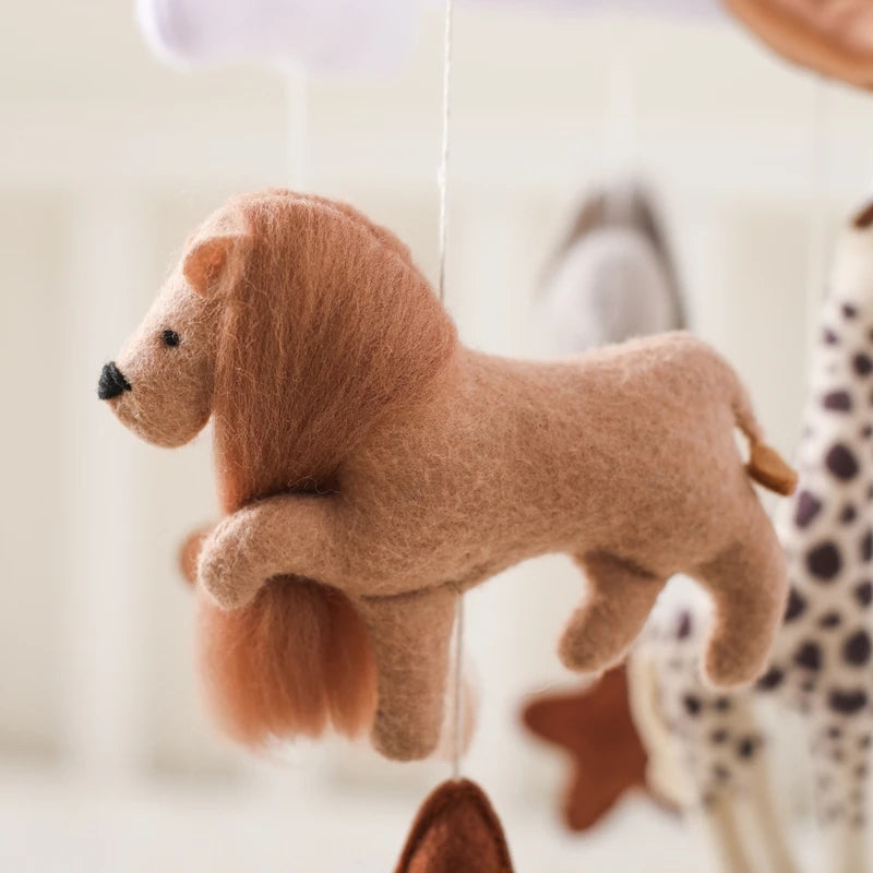 Mobile Musical Bébé Bois Feutre Premium — Cloche Lit Animaux & Boîte à Musique | 3 Modèles